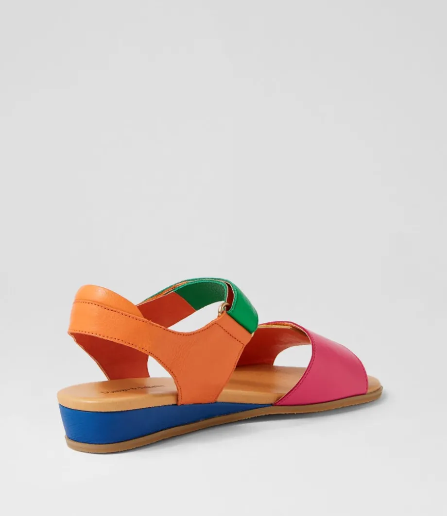 Halima Fuchsia Yellow Multi Sandals