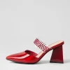 Hallams Red Mirror Patent Heels