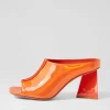 Halley Orange Mirror Patent Mules