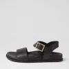 Hammil W Black Leather Sandals