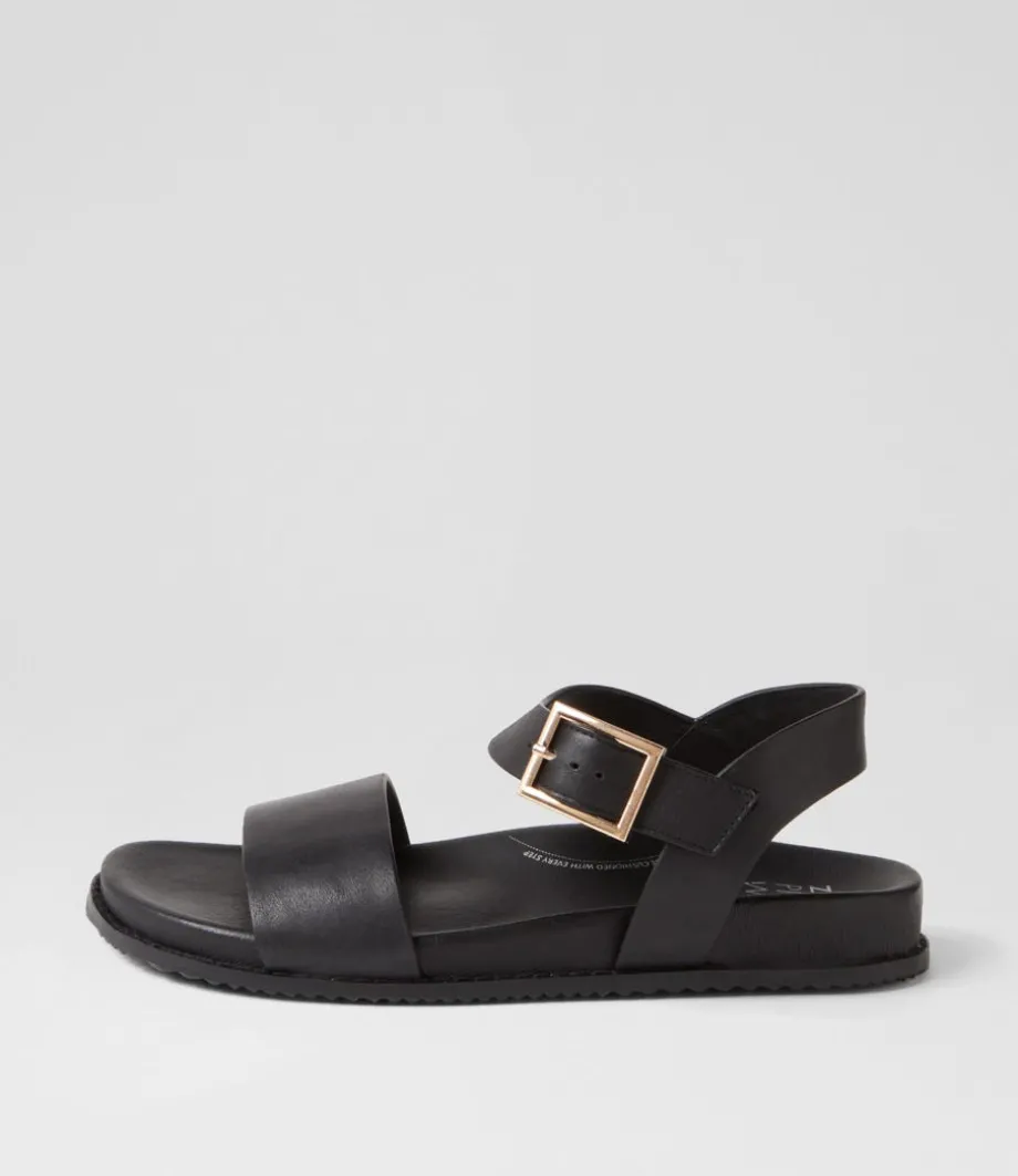 Hammil W Black Leather Sandals