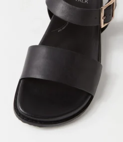 Hammil W Black Leather Sandals