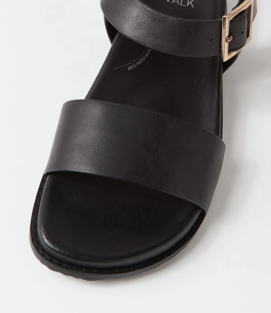 Hammil W Black Leather Sandals