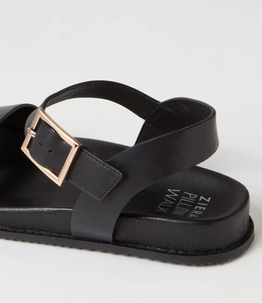 Hammil W Black Leather Sandals
