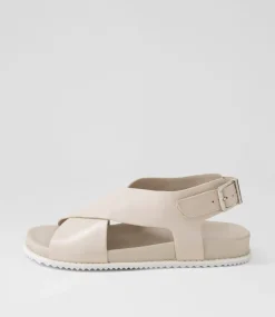 Hanako W Almond Leather Sandals
