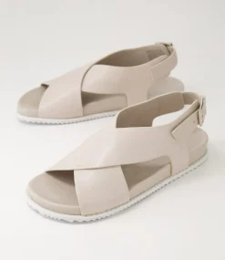 Hanako W Almond Leather Sandals