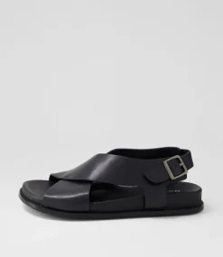 Hanako W Black Leather Sandals