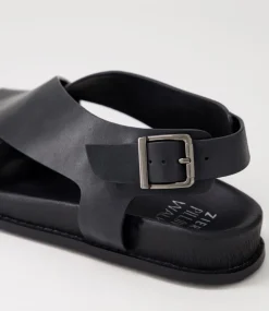 Hanako W Black Leather Sandals