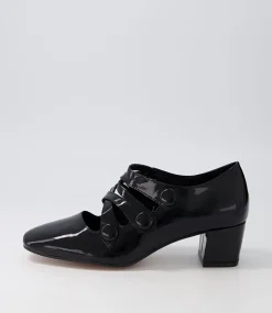 Hannon Black Patent Leather Heels