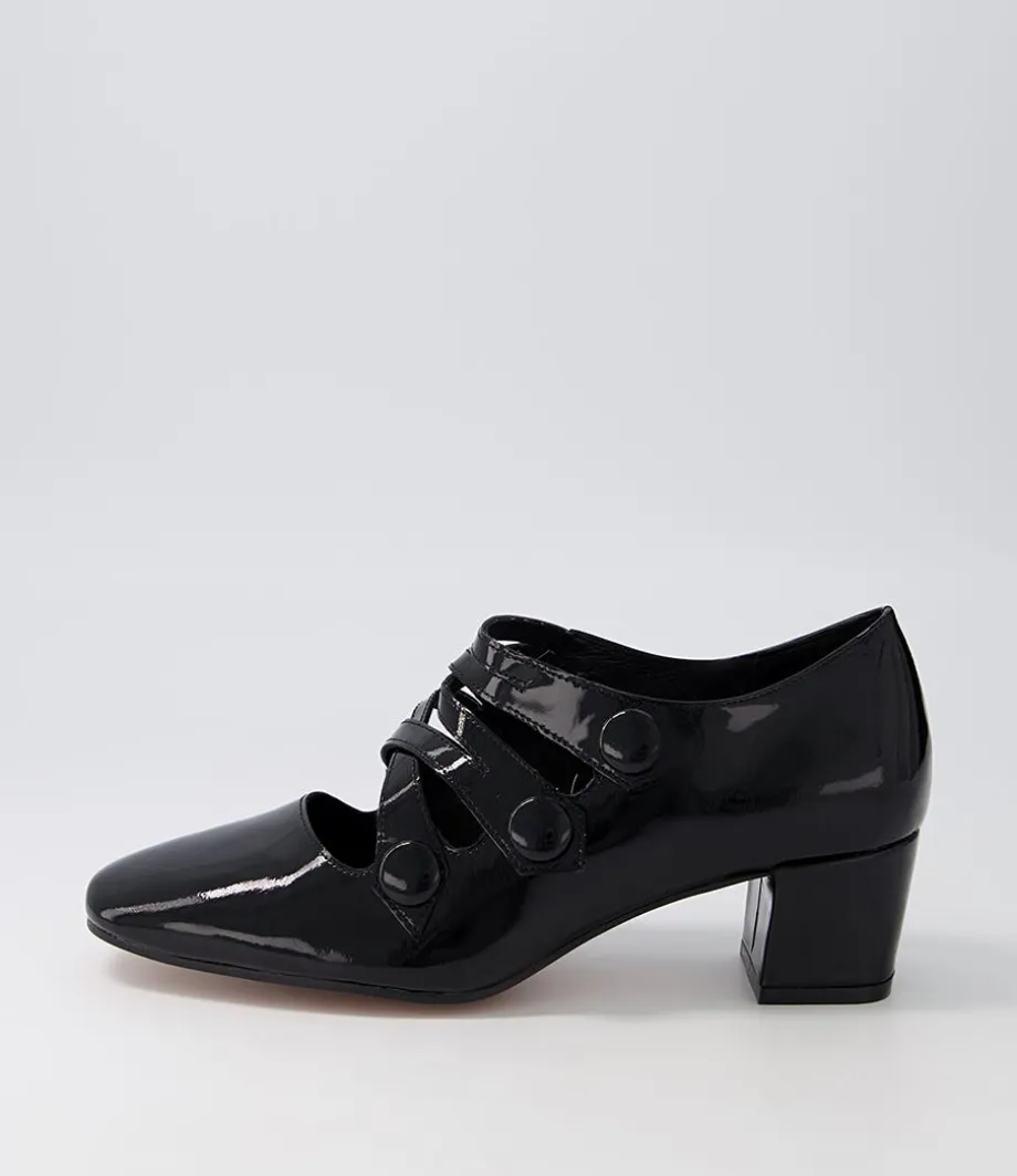 Hannon Black Patent Leather Heels