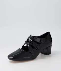Hannon Black Patent Leather Heels