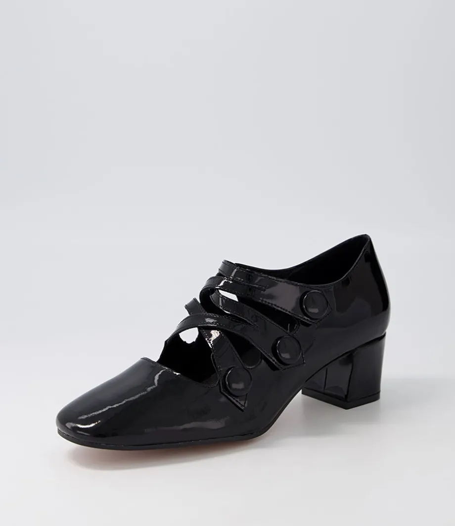 Hannon Black Patent Leather Heels