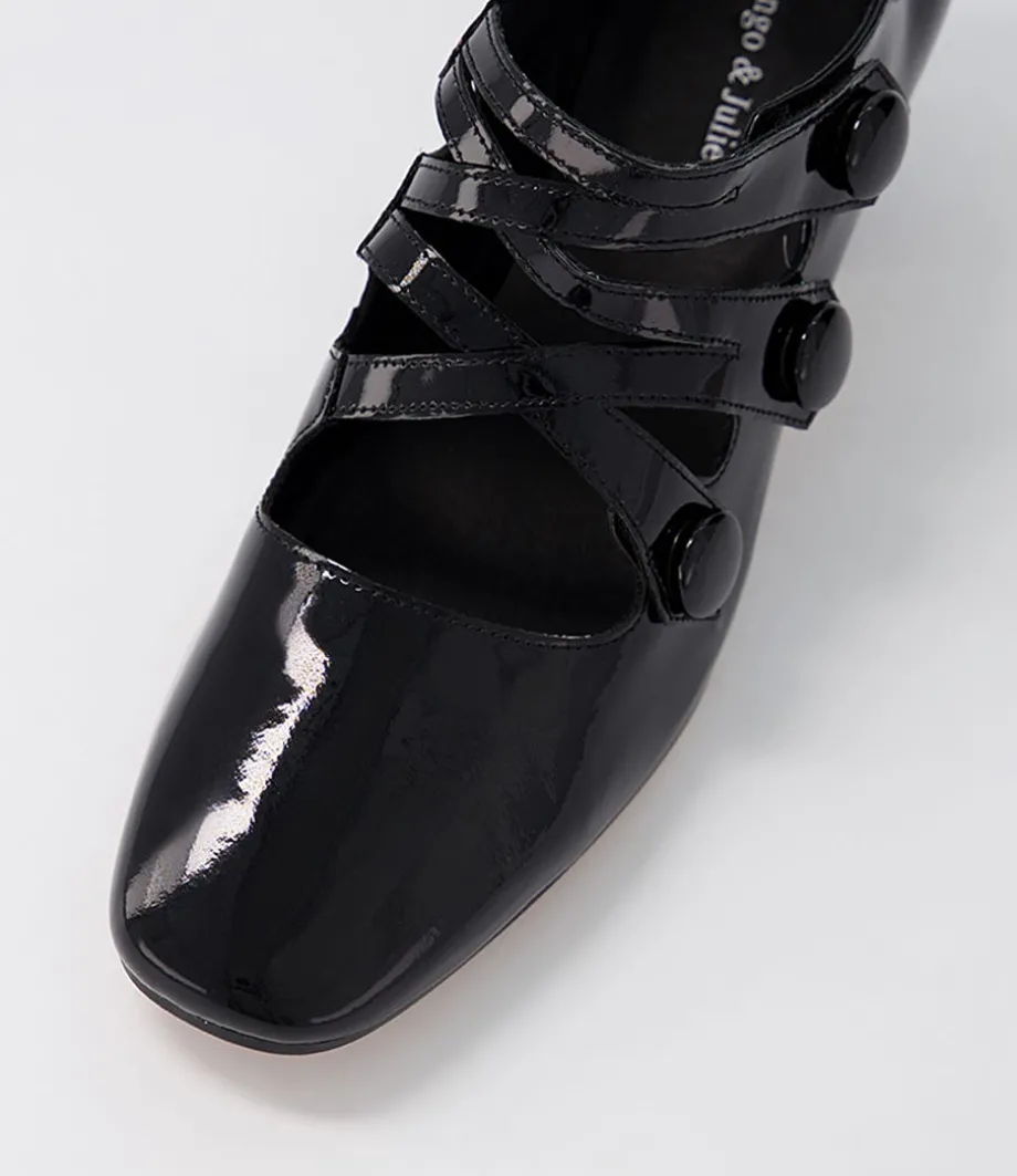 Hannon Black Patent Leather Heels