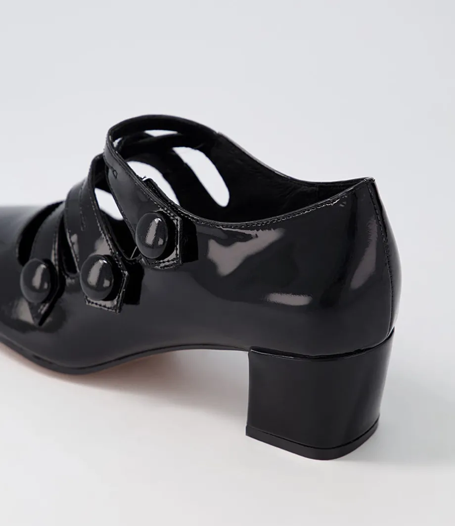 Hannon Black Patent Leather Heels