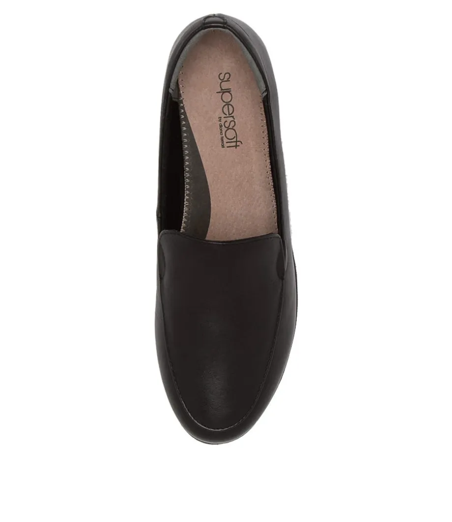 Harding2 Black Leather Slip-On Shoes