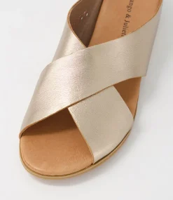 Harli Champagne Leather Slides