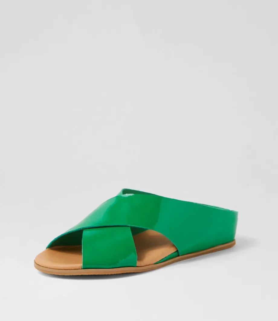 Harli Emerald Patent Leather Slides