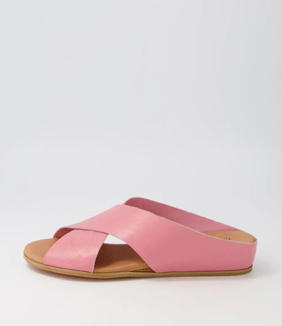 Harli Pretty Pink Leather Slides