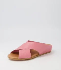 Harli Pretty Pink Leather Slides