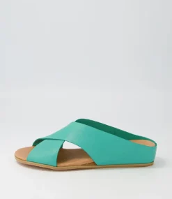 Harli Spearmint Leather Slides