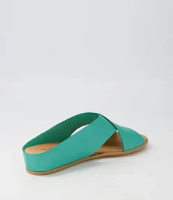 Harli Spearmint Leather Slides