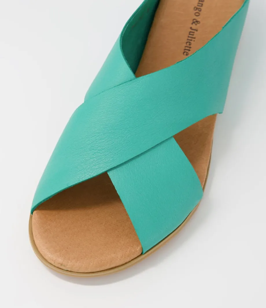 Harli Spearmint Leather Slides