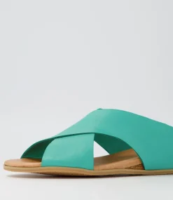 Harli Spearmint Leather Slides