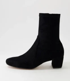 Hartful Black Stretch Microsuede Ankle Boots