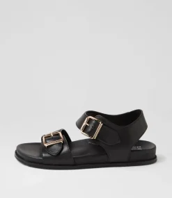Hastice W Black Leather Sandals