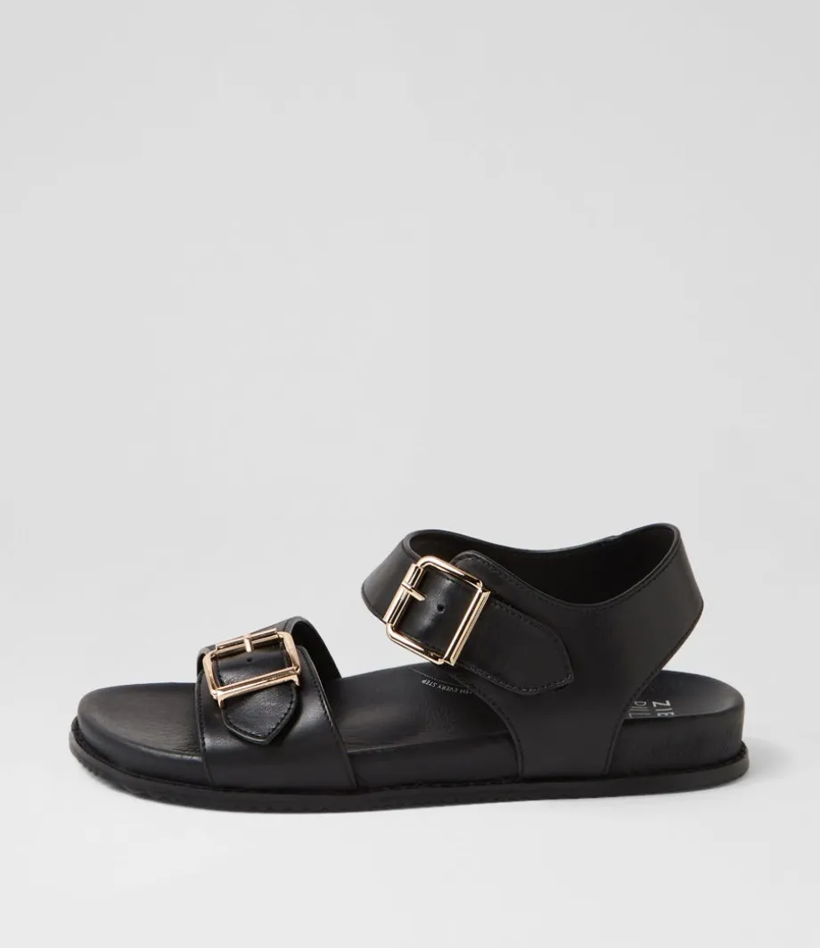 Hastice W Black Leather Sandals