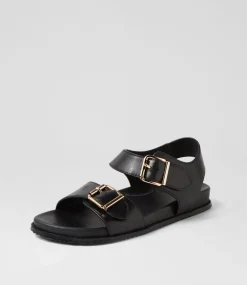 Hastice W Black Leather Sandals