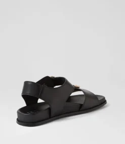 Hastice W Black Leather Sandals