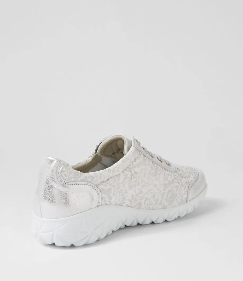 Havy Silber Weiss Leather Sneakers
