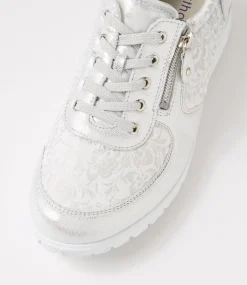 Havy Silber Weiss Leather Sneakers