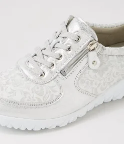 Havy Silber Weiss Leather Sneakers