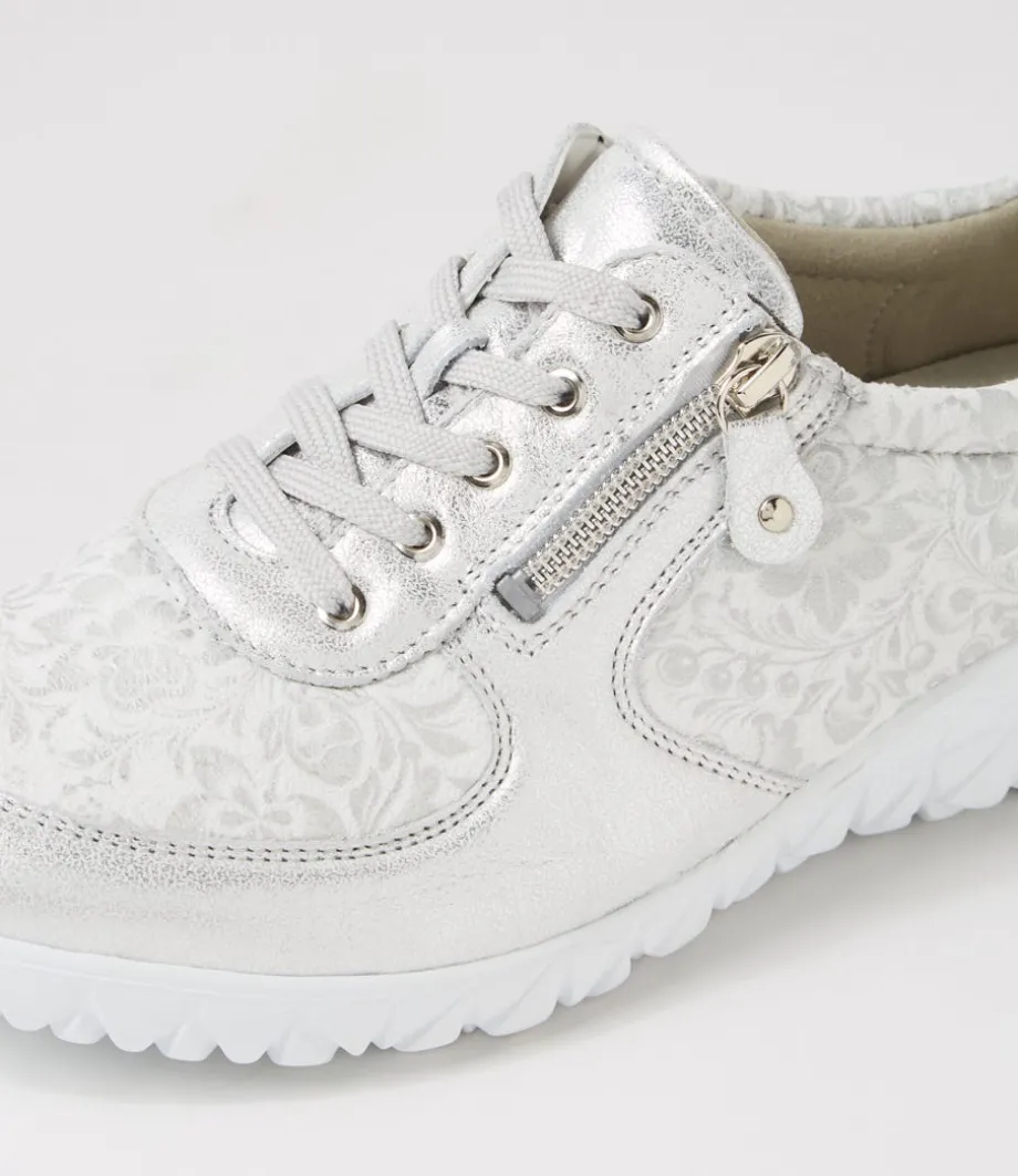 Havy Silber Weiss Leather Sneakers
