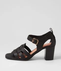 Hayat Black Leather Sandals