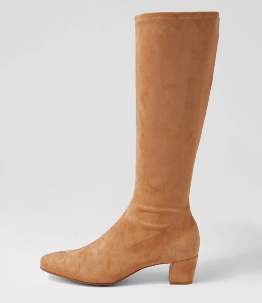 Hayleys Sandy Stretch Microsuede Knee High Boots