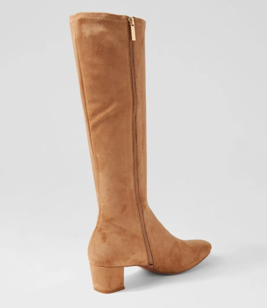 Hayleys Sandy Stretch Microsuede Knee High Boots