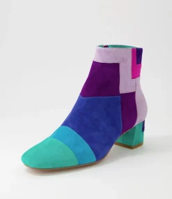 Heoner Purple Multi Ankle Boots
