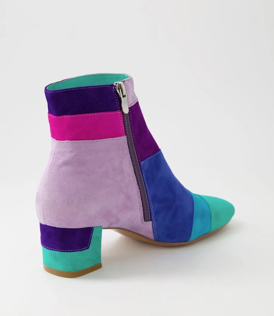 Heoner Purple Multi Ankle Boots