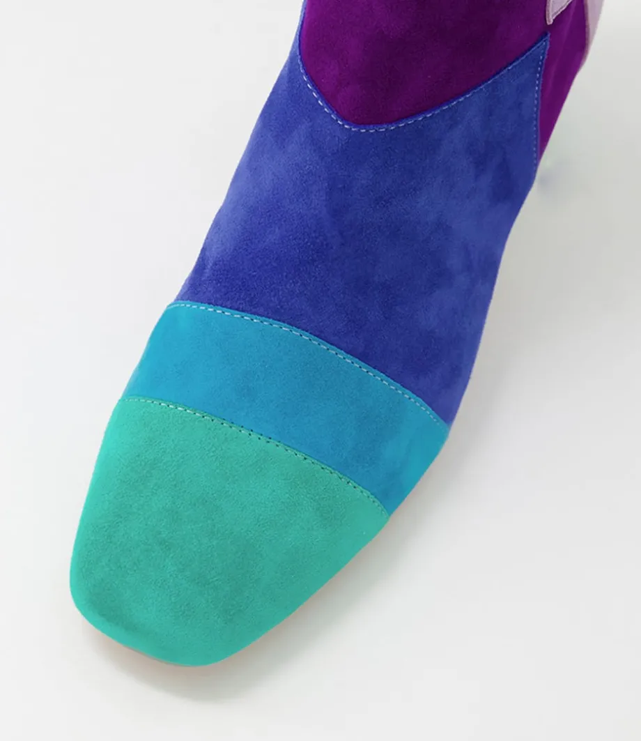 Heoner Purple Multi Ankle Boots