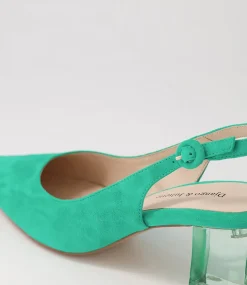 Hinnis Light Emerald Suede Heels
