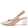 Hinnis Nude Shimmer Leather Heels