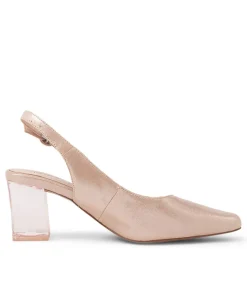 Hinnis Nude Shimmer Leather Heels
