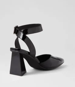 Hisa Black Patent Leather Heels