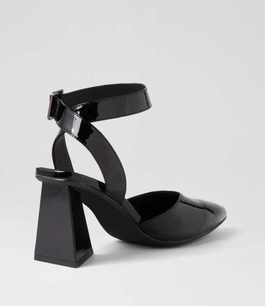 Hisa Black Patent Leather Heels