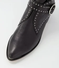 Hommes Black Leather Ankle Boots