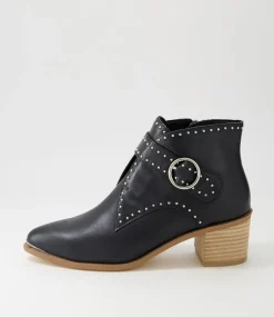 Hommes Black Natural Heel Leather Ankle Boots