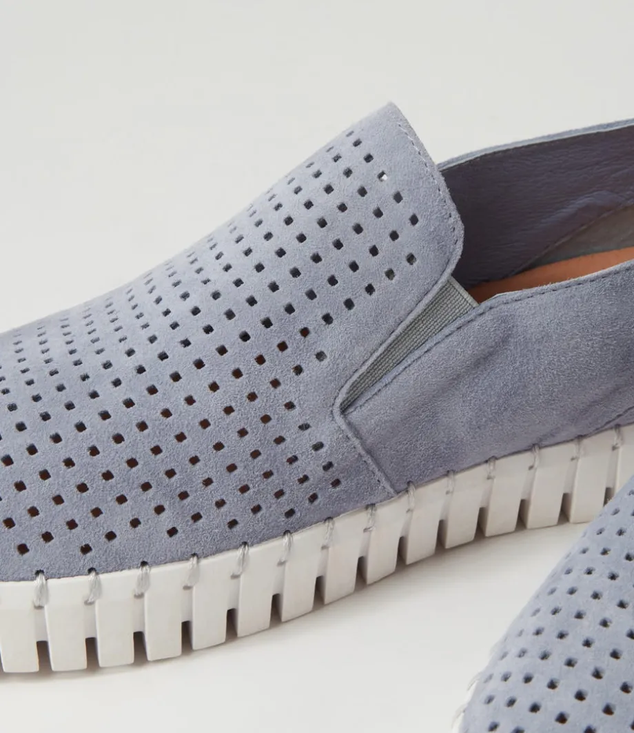 Howie Denim White Suede Sneakers